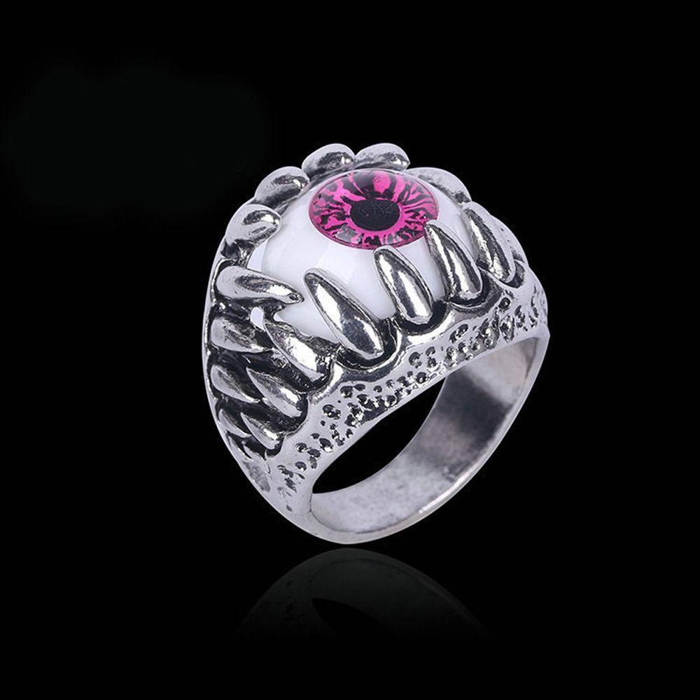 Mxbeauty Pria Cincin Unik Halus Chic Trendi Gadis Hadiah Paduan Mata Setan Hip Hop Perhiasan Fashion