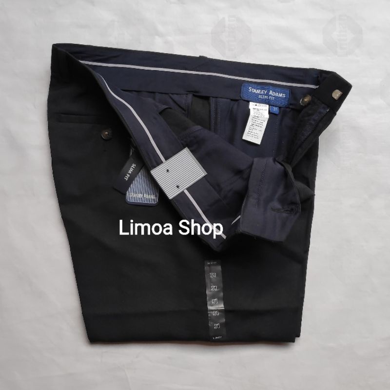 Celana Kerja Formal STANLEY ADAMS Slim Fit Warna Navy SA 15