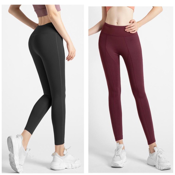 Legging Legging Sport Wanita Big Size Xl Xxl Elastic Hip Lifting Sport Run Gym