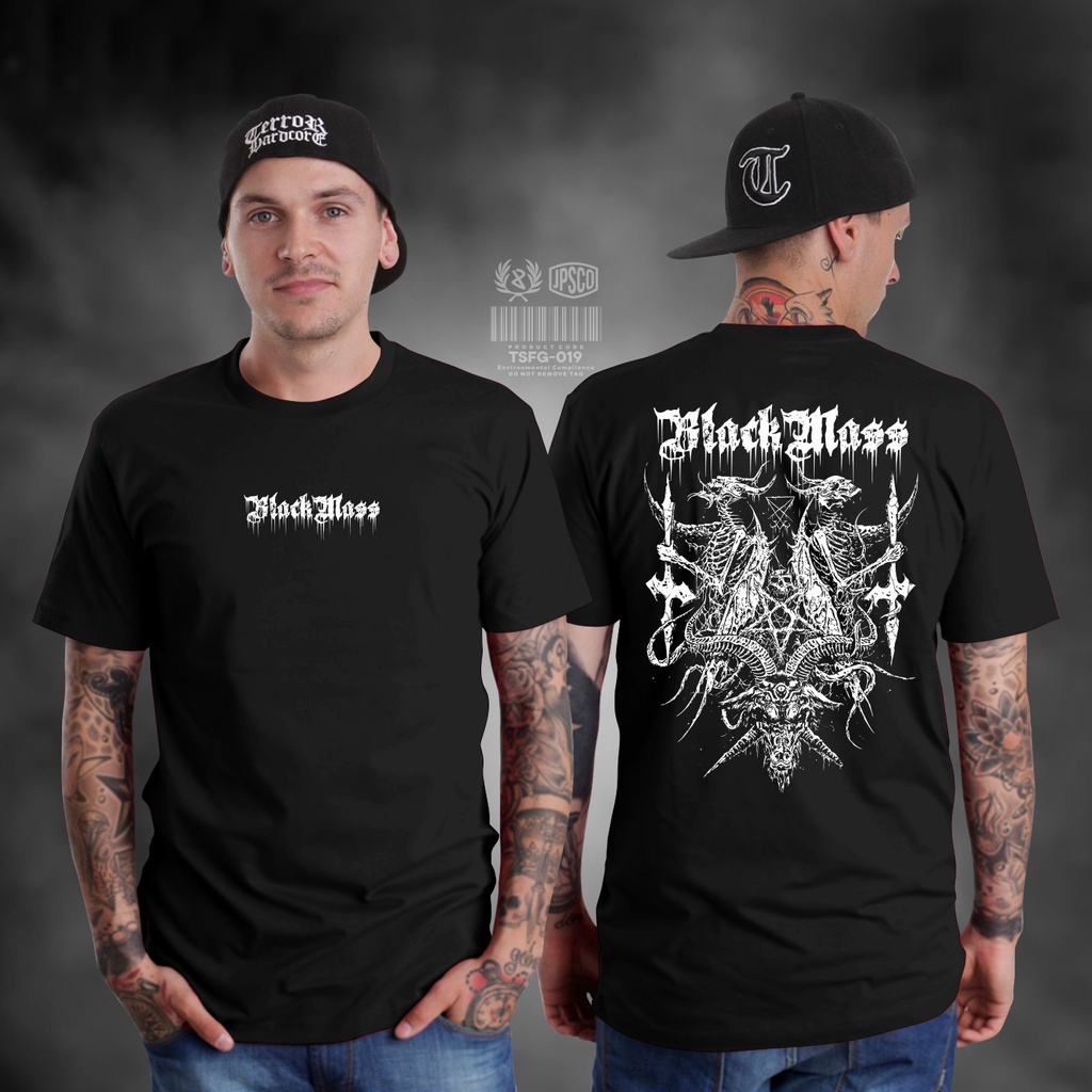 KAOS SATANIC SERIES BLACK MASS PAKAIAN PRIA