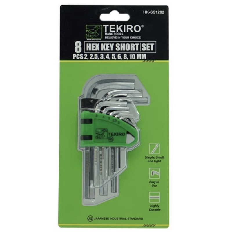 Kunci L pendek set 8pcs Tekiro hex key short set