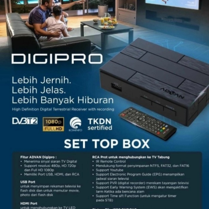 Set Top Box Advan Digipro Dvbt2 Tv Digital