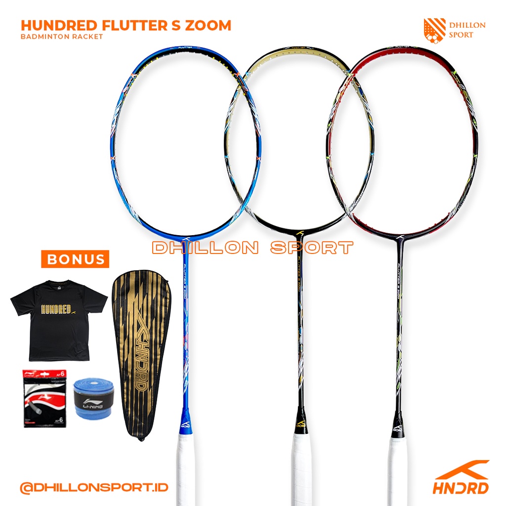 Raket Badminton HUNDRED FLUTTER S ZOOM Original / HNDRD