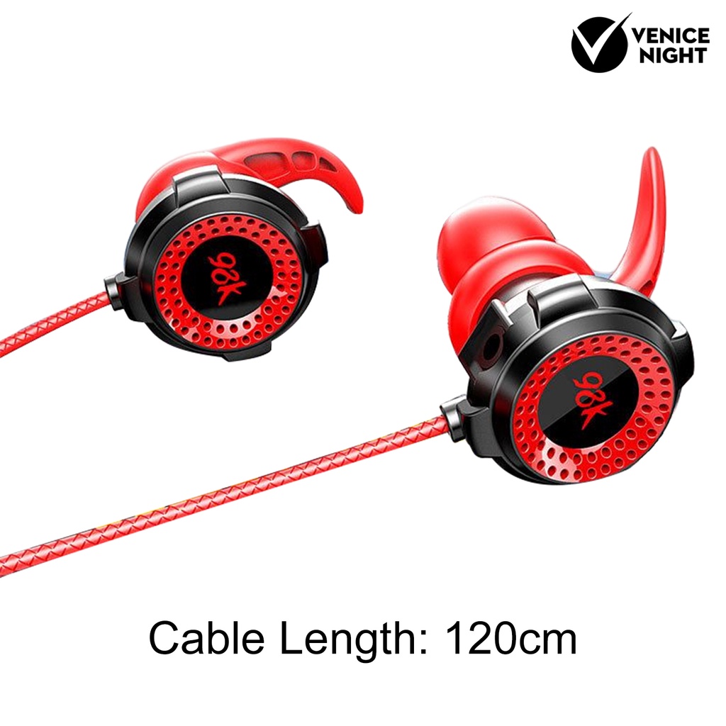 (VNEP) (Berkabel) Earphone High Fidelity Anti-interference Clear Lightweight 3.5mm Mini Sports Gaming Earphone for Calling