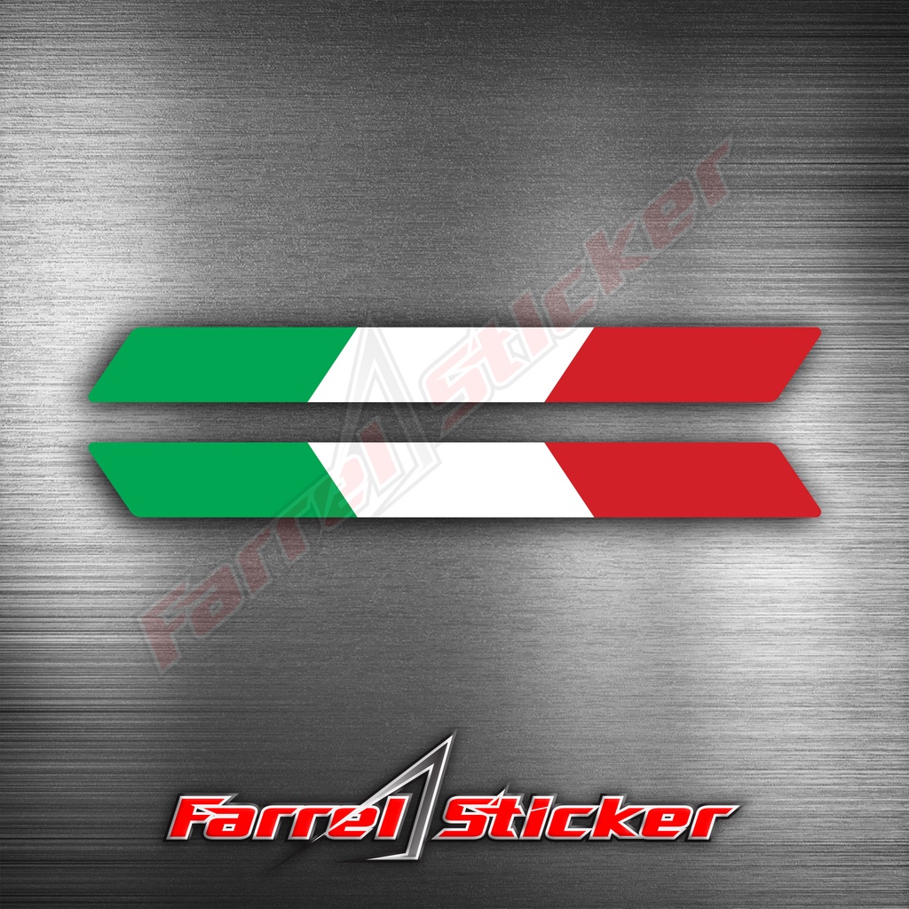 Stiker Bendera Itali sticker Italy Helm kanan kiri