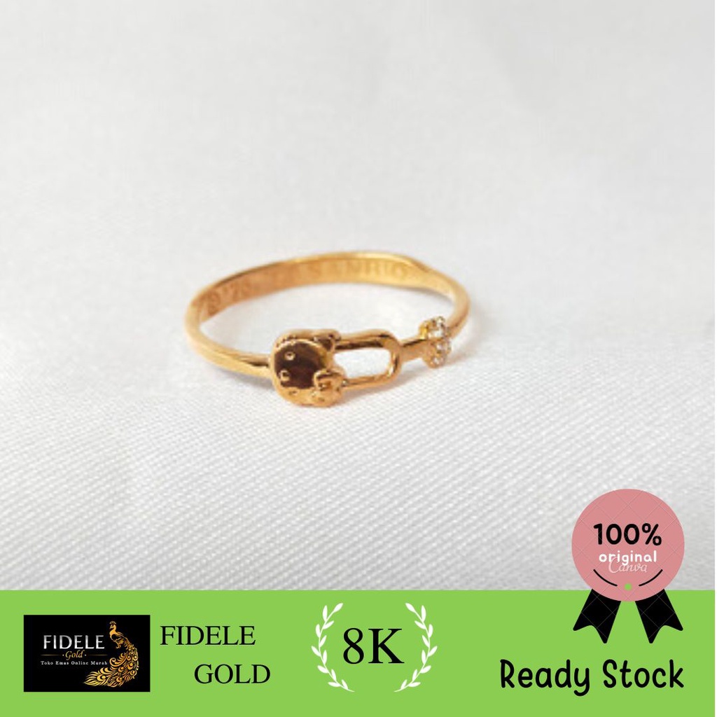 Cincin Hello Kitty Cincin Sanrio Cincin Ubs Gold Cincin Emas Kadar Muda 375