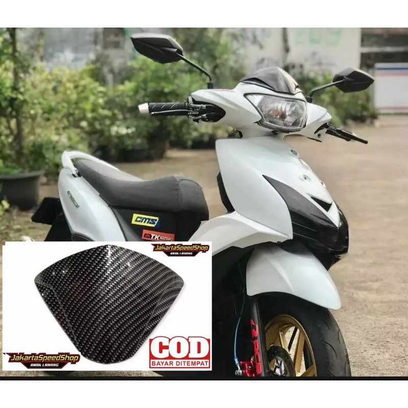 Visor variasi yamaha mio gt carbon dan hitam bahan tebal plus lem 3m double tape