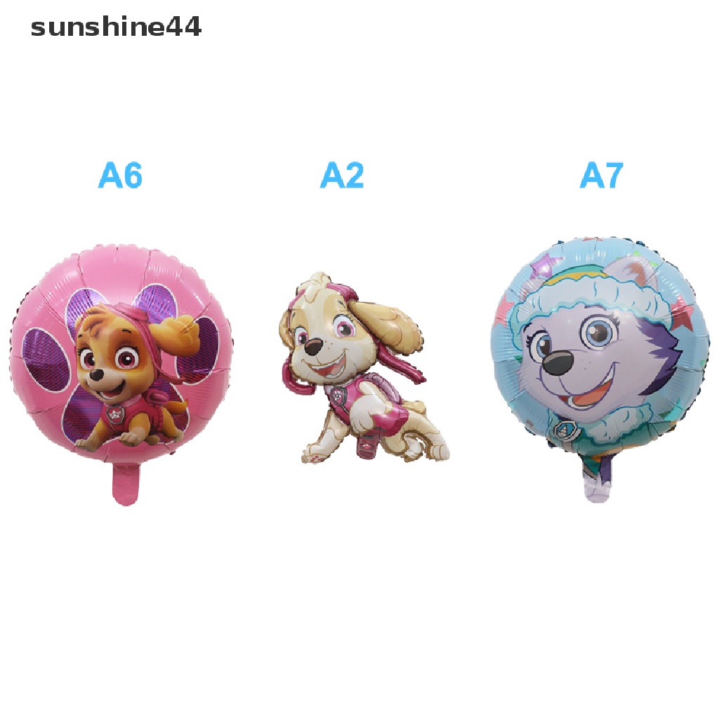Sunshine Balon Foil Desain Kartun Patrol Chase Marshall Skye Untuk Dekorasi Pesta Ulang Tahun
