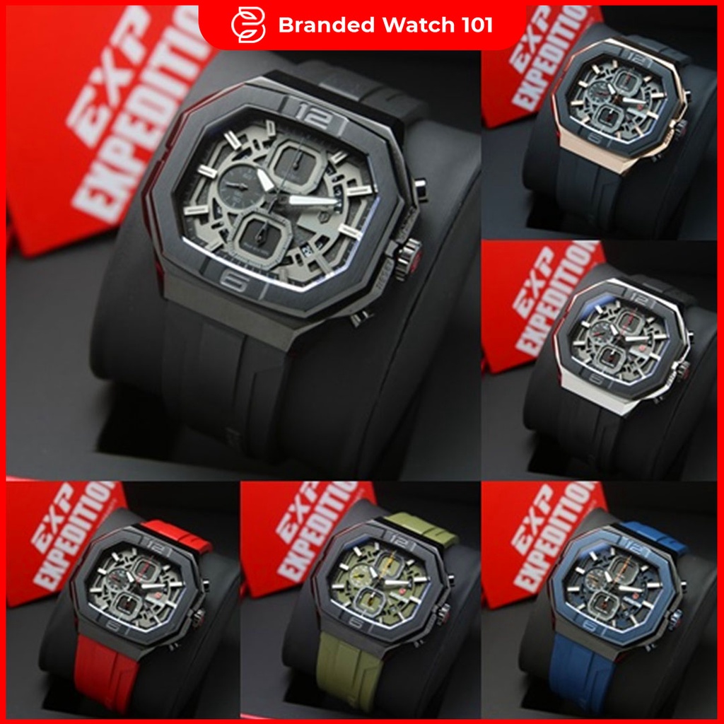 ORIGINAL Jam Tangan Pria Expedition E 6813 / E6813 / 6813 Garansi Resmi 1 Tahun, Rubber