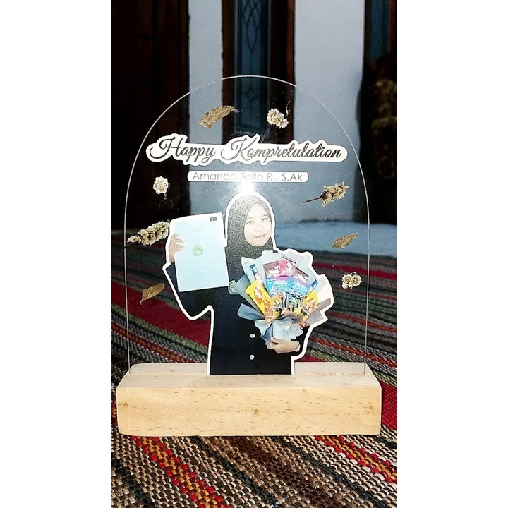 Custom Acrylic foto kado wisuda kado ulang tahun kado pernikahan