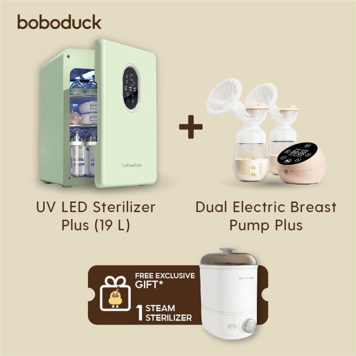 Alat Makan Boboduck Uv Led Bottle Sterilizer Dryer Disinfectant Cabinet Box 19L