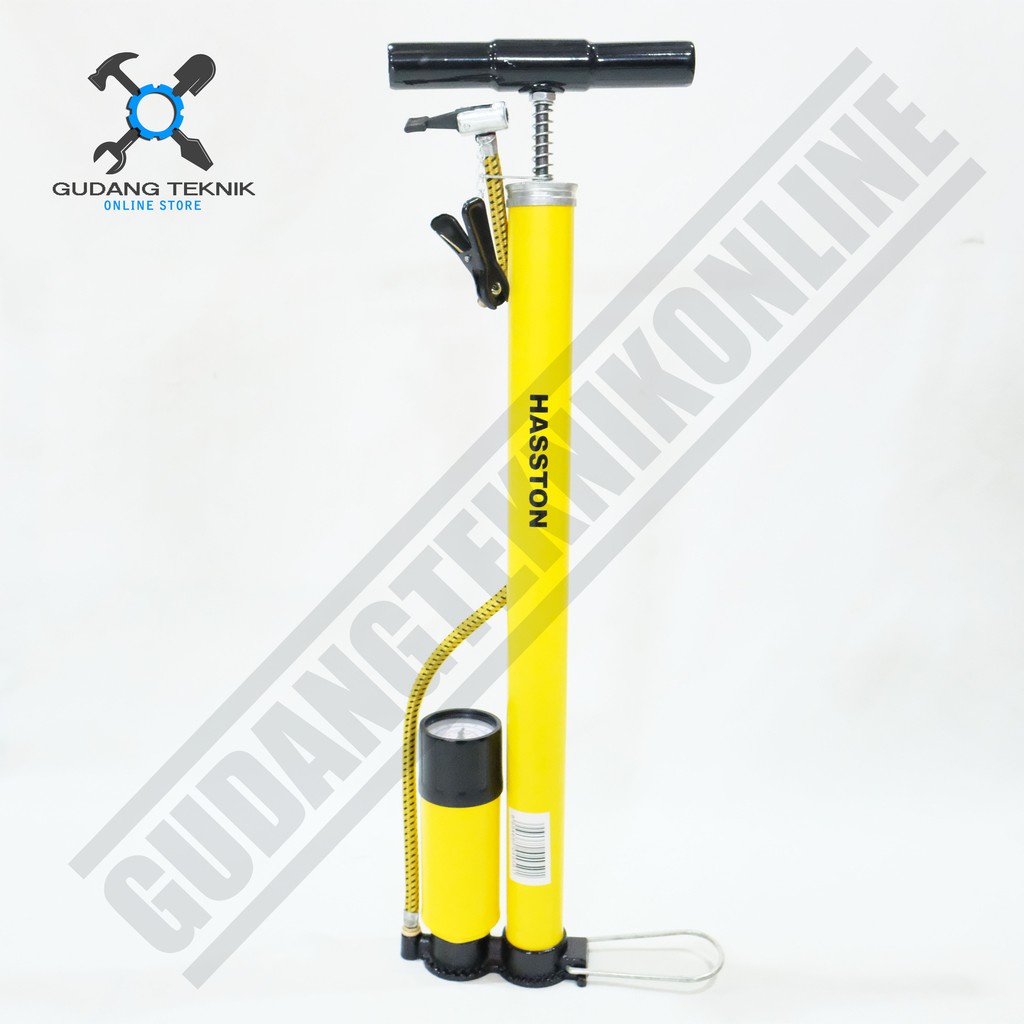 Pompa Angin Tangan Manual Ban Sepeda Portable 2940-106 HASSTON PROHEX / Pompa Sepeda Motor Mobil Bola Ban Roda Model Tabung Meter Manual Pompa Ban Sepeda 2940 106 HASSTON