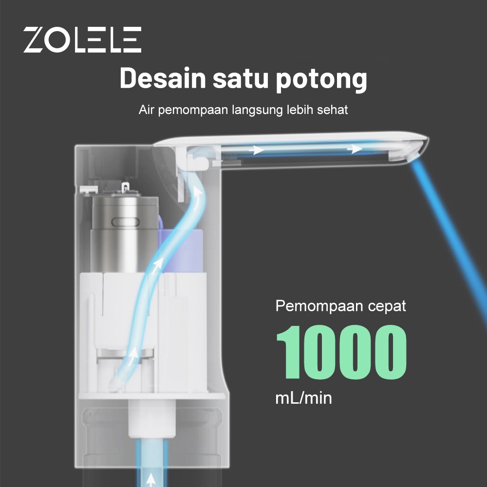 ZOLELE Elektrik Pompa Air Galon Dispenser Tatakan Otomatis Wireless Water Minum Pump USB Air Galon Pump Teko Trave ZL100