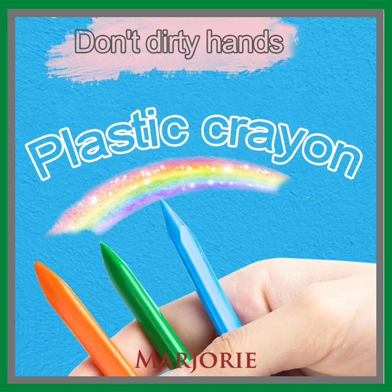 Krayon Plastik Segitiga Krayon Plastik Segitiga Keselamatan Anak-Anak Balita yang Dapat Dicuci Menggambar Pena Corat-Coret Pena-MJD-MJD