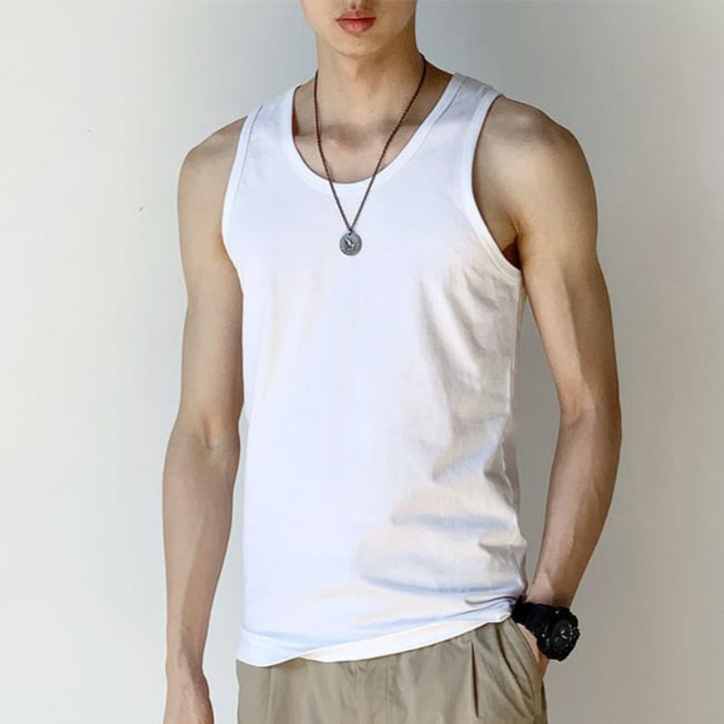 Singlet Pria Polos Cotton Combed Kaos Singlet Pria Dalaman Pria Baju Singlet Pria Tanktop Pria