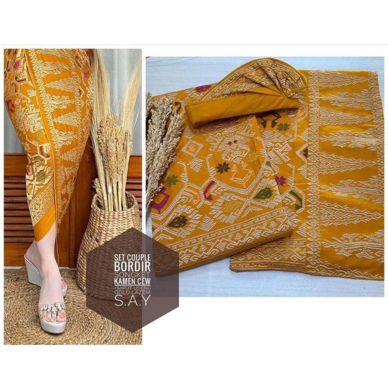 bordir set couple katun songket