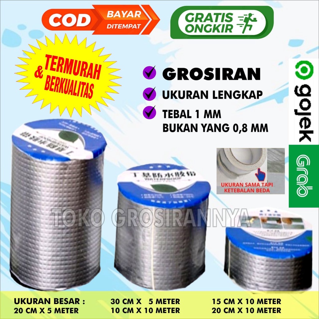 {FREEONGKIR} GAN LAKBAN ANTI BOCOR ALUMINIUM ALUMUNIUM FOIL TAPE ANTI BOCOR BUTYL UKURAN BESAR