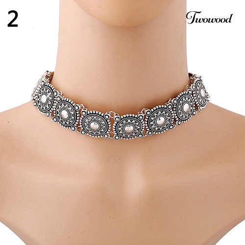 Kalung Choker Bahan Alloy Gaya Vintage Untuk Wanita