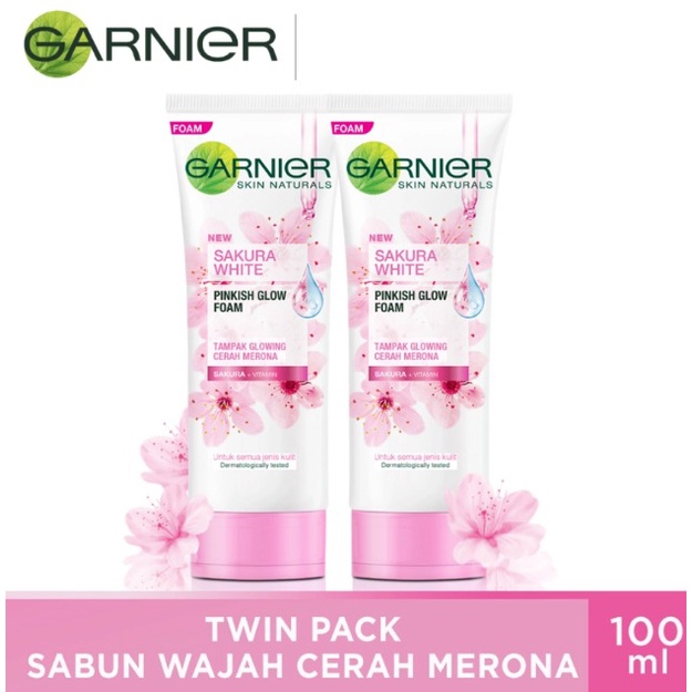 GARNIER FACIAL FOAM SAKURA GLOW 100MLX2/ISI 2PCS /TWINPACK