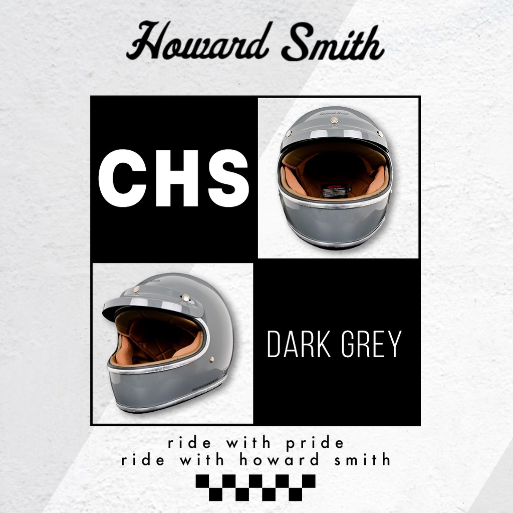 Helm Cargloss Cafe Racer Howard Smith List Chrome - Dark Grey