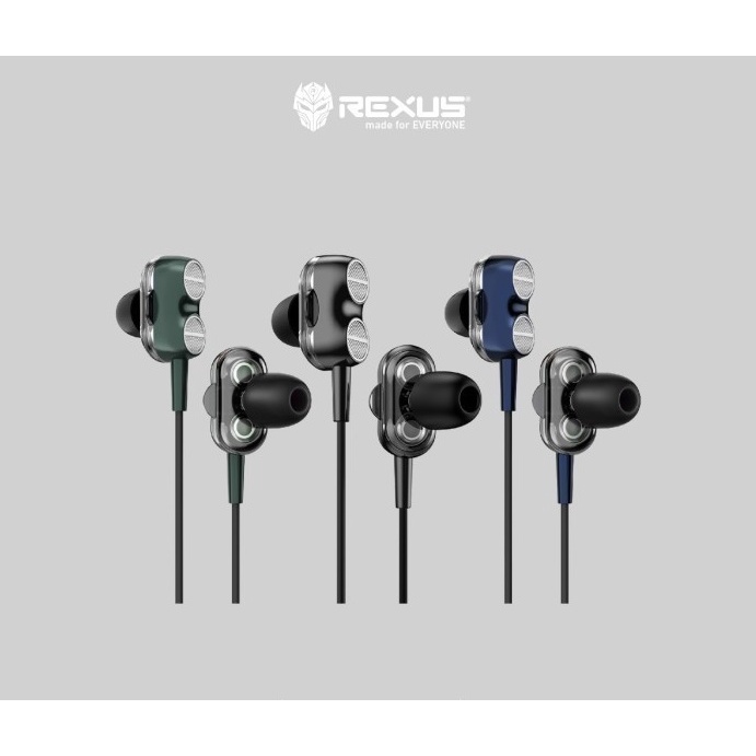 Earphone Gaming Rexus EP4 Dual Driver With Mic / EP-4 Gaming Earphone