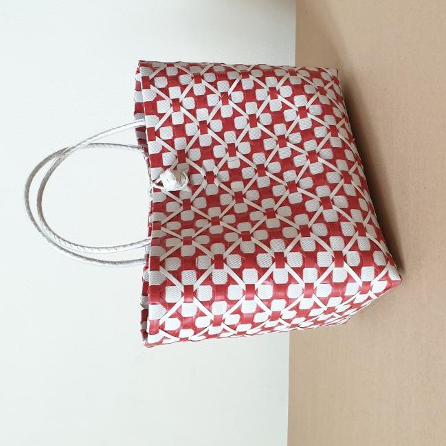 Marla Bag (merah) - Tas Anyaman Merah, Tas Hampers Imlek Natal Anyam