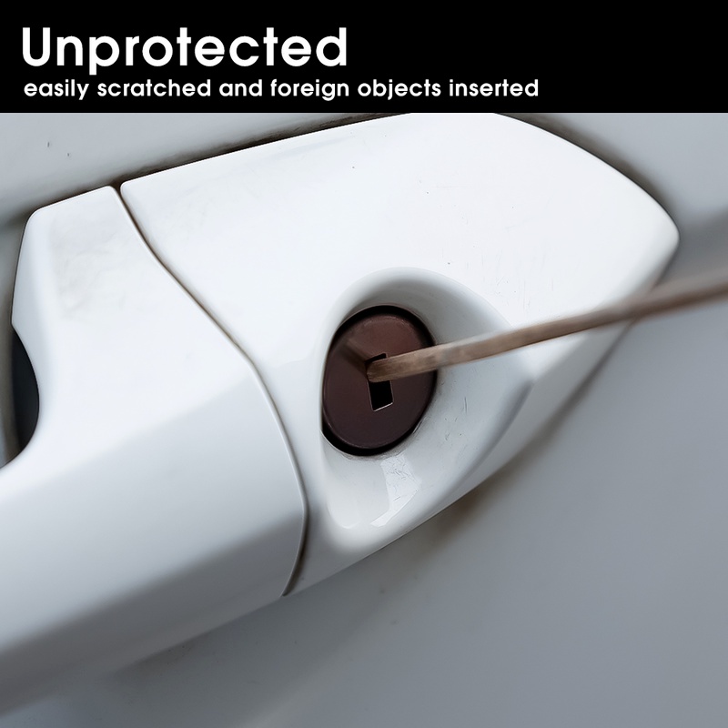 4 Pcs Stiker Pelindung Lubang Kunci Pintu Mobil Luminous Anti Debu