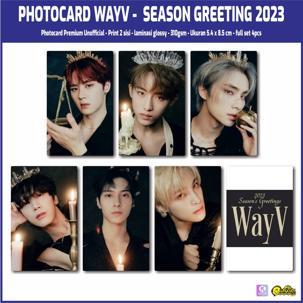 Photocard Premium SM Season Greeeting 2023 / NCT DREAM / NCT 127 / AESPA / EXO / WAYV / SHINEE / Print 2 sisi laminasi glossy anti air full set