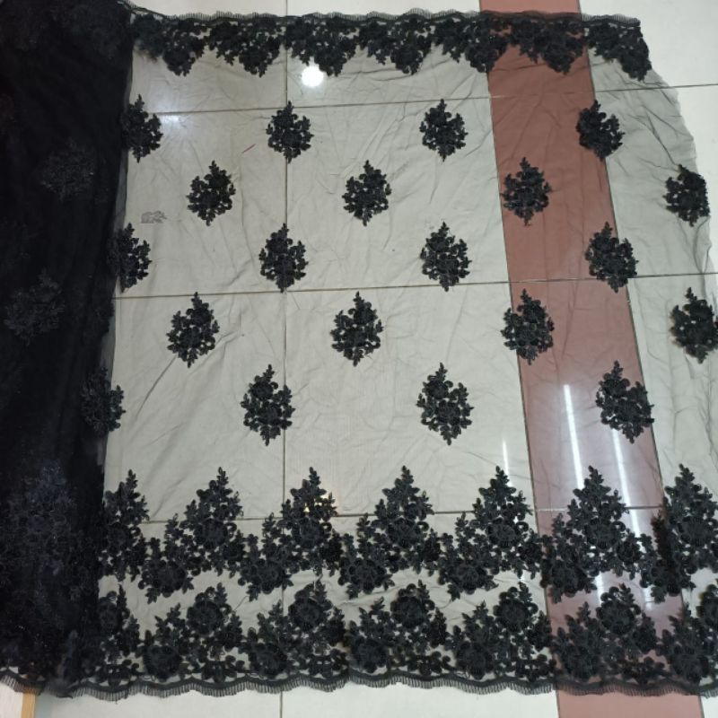 Tile ceplok payet//Payet pasir//bunga tunggal aplikasi//renda payet