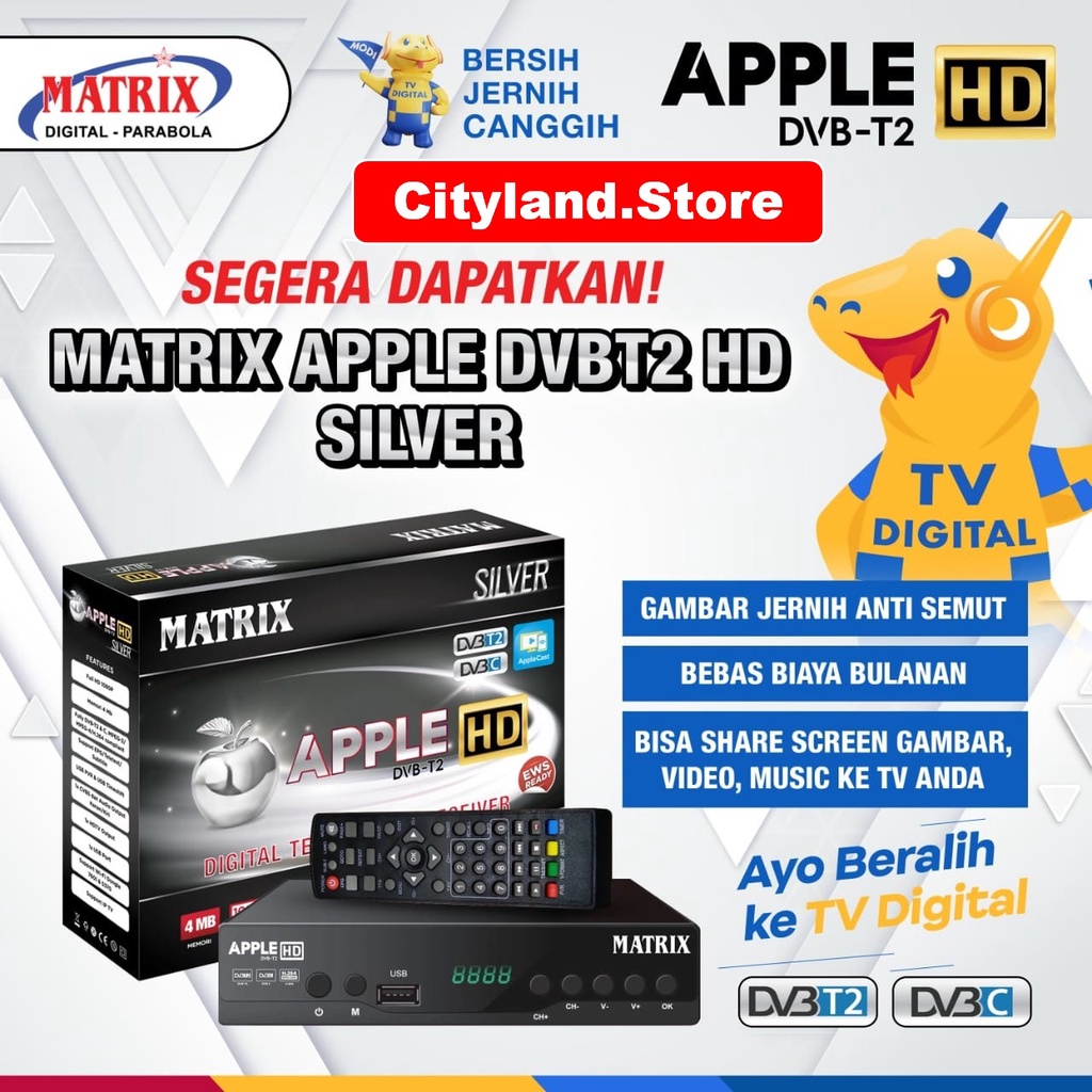 Set Top Box Matrix apple silver Dvb T2 Digital + HDMI