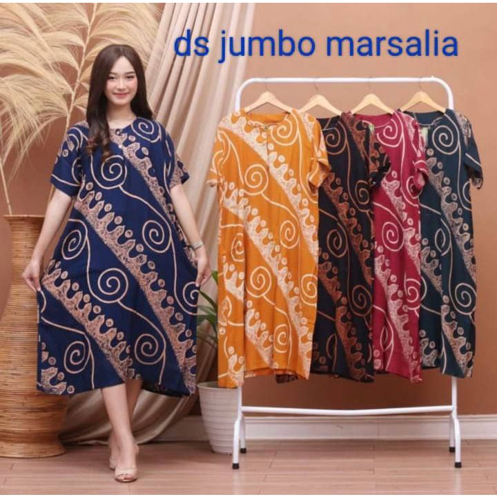 Daster Jumbo Cabutan LD 120 Lengan Pendek Rayon Busui Kancing Depan