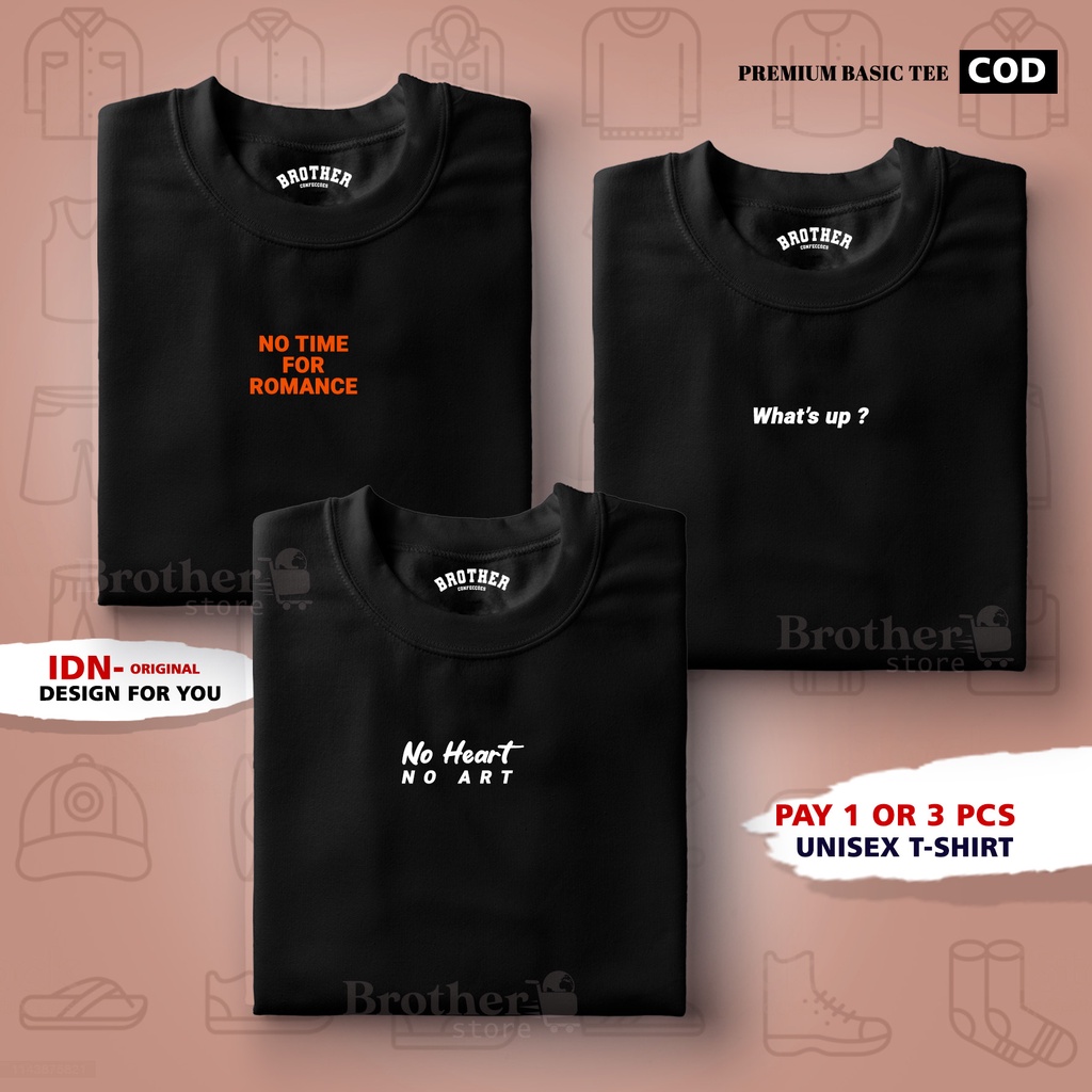 BUY 1 OR 3 PCS ( PROMO COD ) BROTHER STORE / Kaos Distro100% Catoon Combed 24s Tebal / Articel ROMANCE