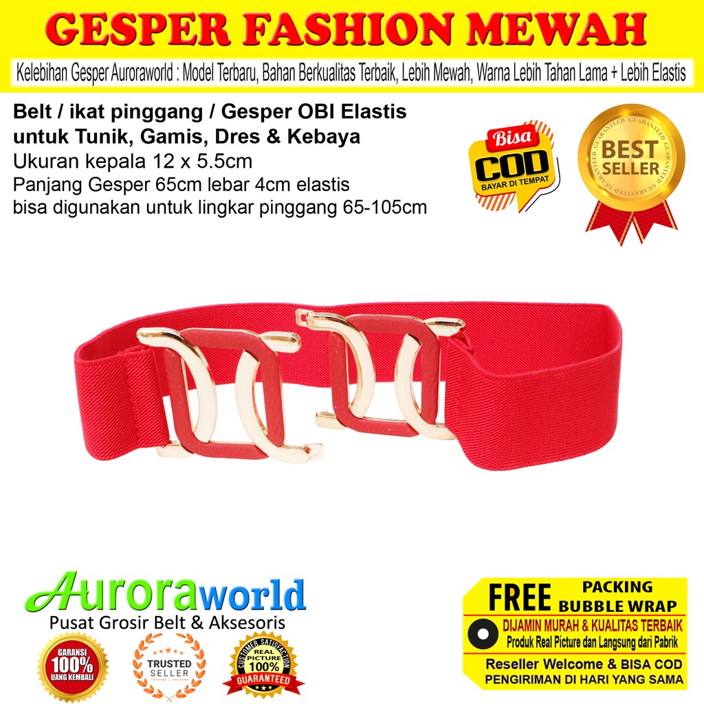 AURORAWORLD GESPER CEWEK OBI KARET UNTUK DRESS GAMIS TUNIK IKAT PINGGANG WANITA FASHION HIJAB TUNIK BELT KARET ELASTIS PEREMPUAN TERMURAH TERLARIS bisa COD