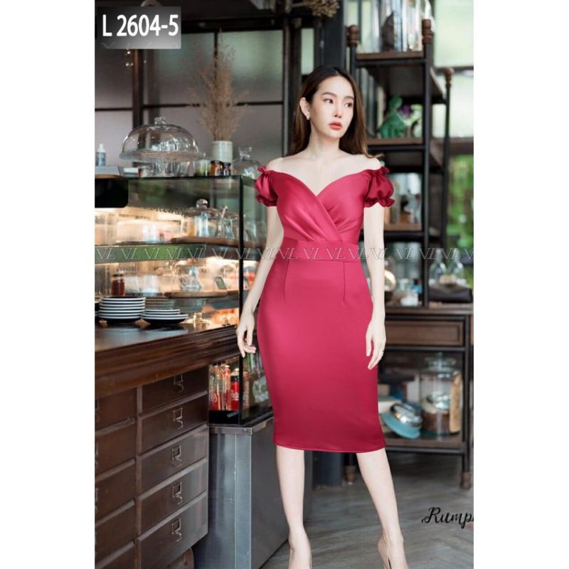 Midi Dress Carolina Dress Wanita Bodycone Casual