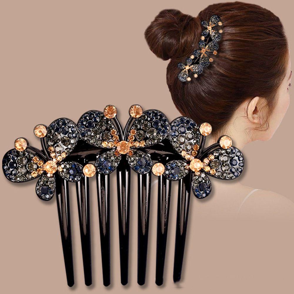 Needway   Sisir Rambut Kupu-Kupu Hiasan Kepala Pengantin Aksesoris Rambut Pengantin Wedding Hair Curler Untuk Wanita Korean Style Hair Clip