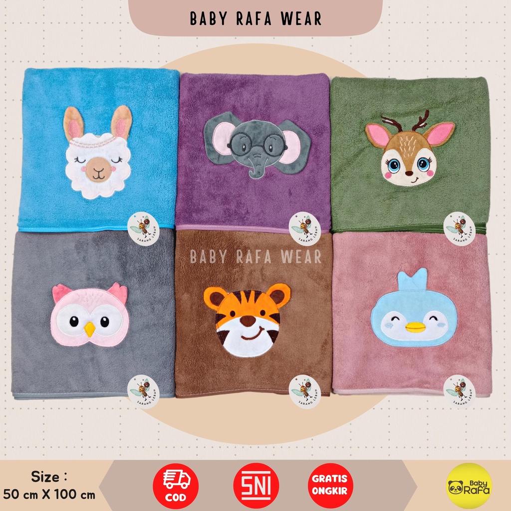 Handuk Bayi Baby Doll Microfiber Premium 50 x 100 cm / Handuk Anak Premium Motif Baby Doll Kualitas Import