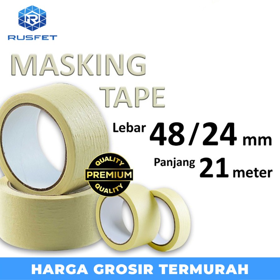 Lakban Kertas Masking Tape Isolasi Kertas Rusfet termurah satuan