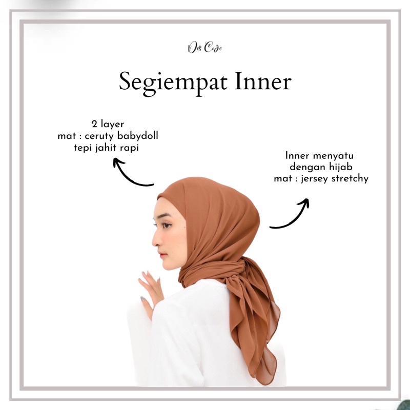 segiempat inner / segiempat instan / jilbab instan