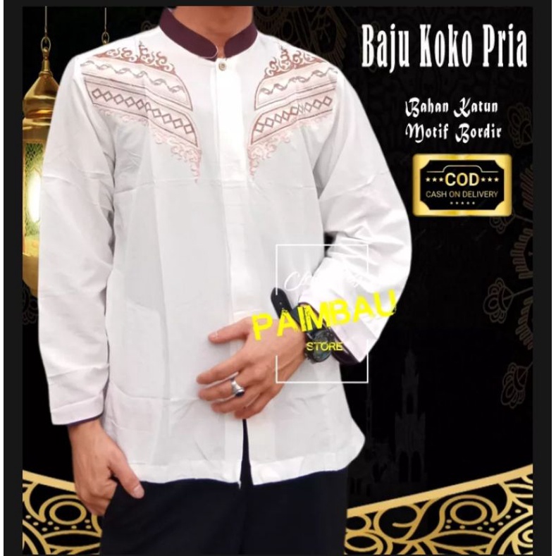 Baju Koko pria dewasa terbaru 2022 baju Koko lengan panjang pria