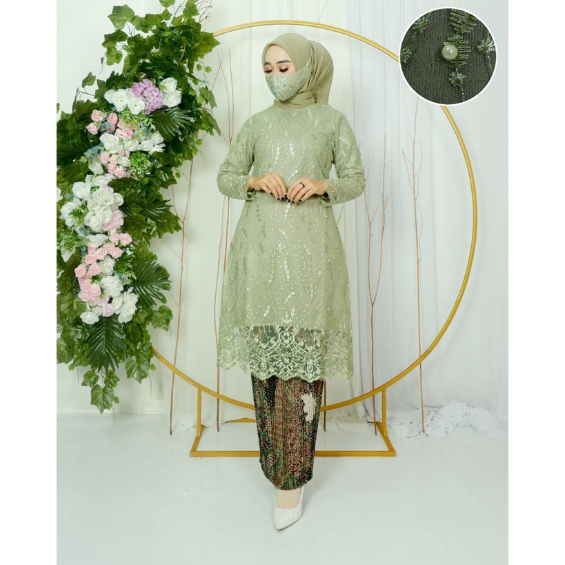 Kebaya Tunik Tulle Moderen - Kebaya Wisuda - Kebaya Pesta - Kebaya Kondangan