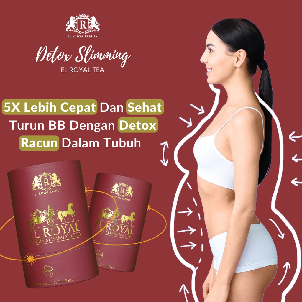 El Royal Detox Slimming Tea - Teh Detox 1 Pcs 3x lebih cepat mengecilkan perut