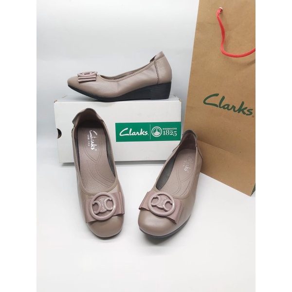 Clarks Wedges RG-7623 / Sepatu Kerja Kantor / Sepatu Wanita kulit