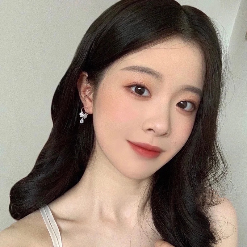 Kami Bunga Halus S925 Perak Berkilau Berlian Imitasi Tetesan Air Busur Stud Anting-Anting Untuk Wanita Perempuan Vintage Zirkon Ikatan Simpul Anting-Anting Fashion Telinga Perhiasan