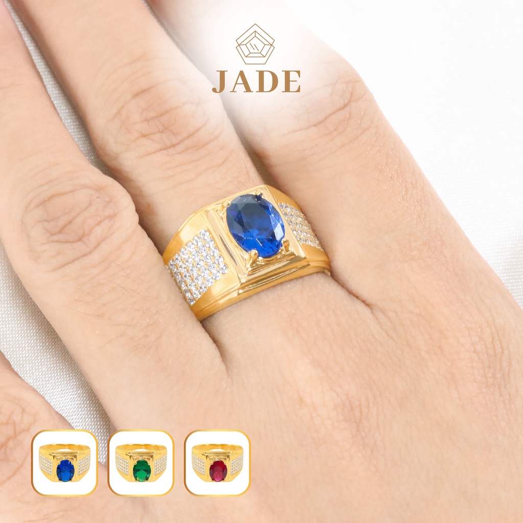 JADE - Cincin Pria Emas Asli Eropa Model 1 kadar 375 - Jewelry 35 - 8K - Yellow Gold