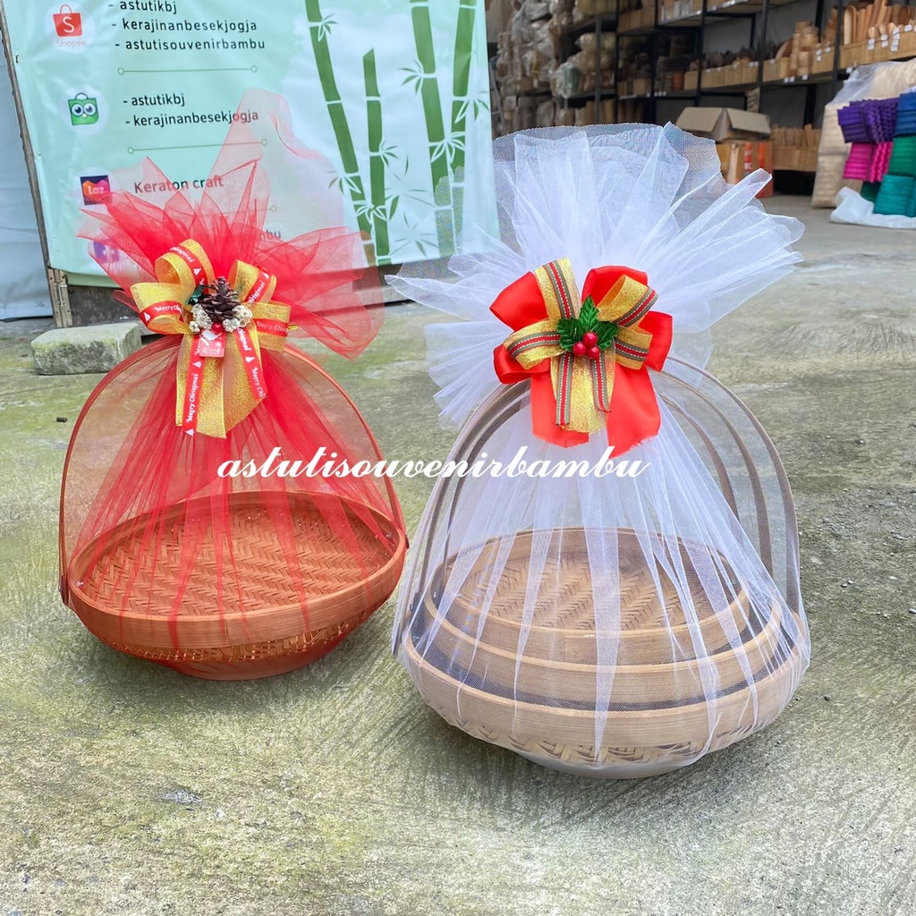 

[ SPESIAL CHRISTMAS ] PARSEL NATAL MAISIN HIAS TILE PITA NATAL hantaran lucu seserahan murah keranjang bambu box organizer