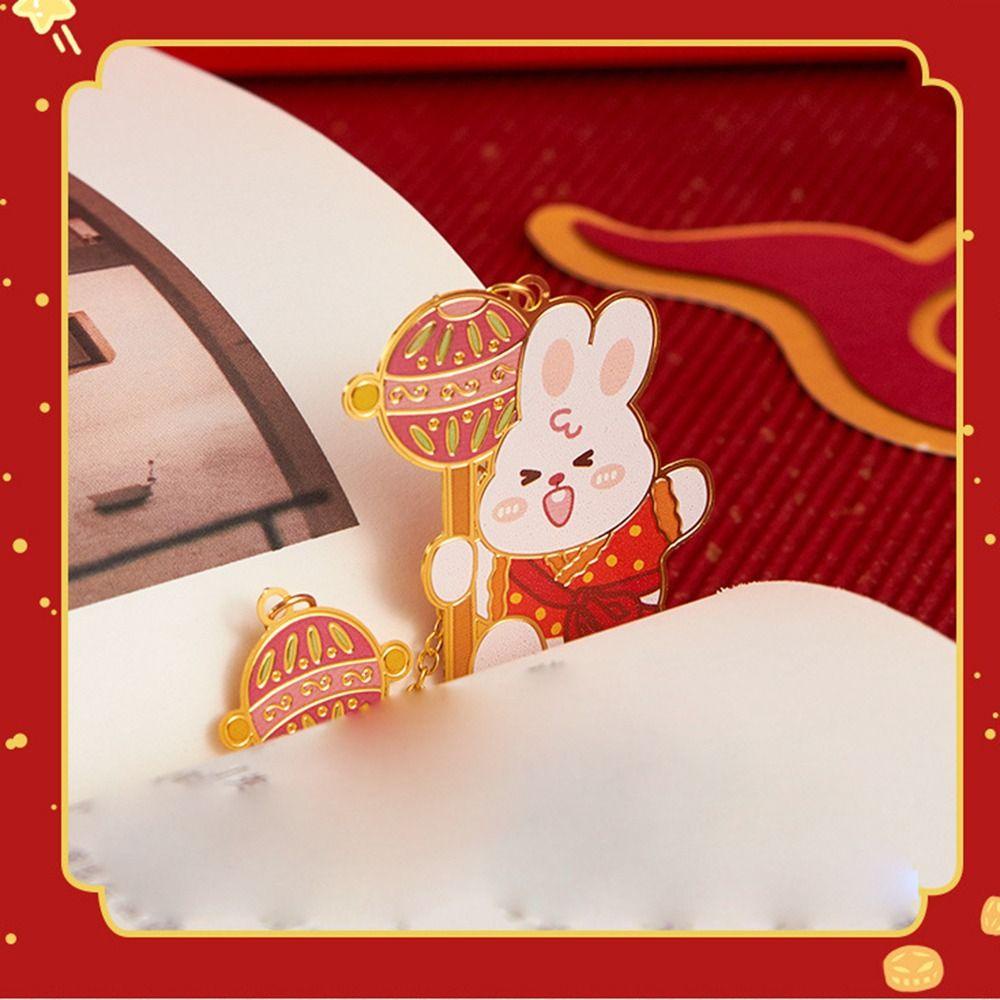 Preva Bookmark Perlengkapan Kantor Buku Imlek Penyangga Klip Buku Retro Gaya Cina2023 Rabbit