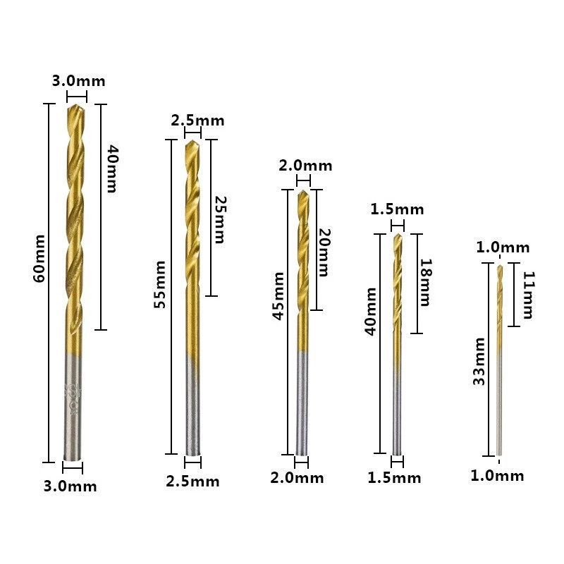 Mata Bor Kayu Aluminium Plastik Plat Titanium HSS 1 - 3 mm