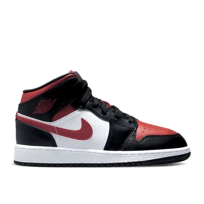 Air Jordan 1 Mid Black Fire Red (GS)