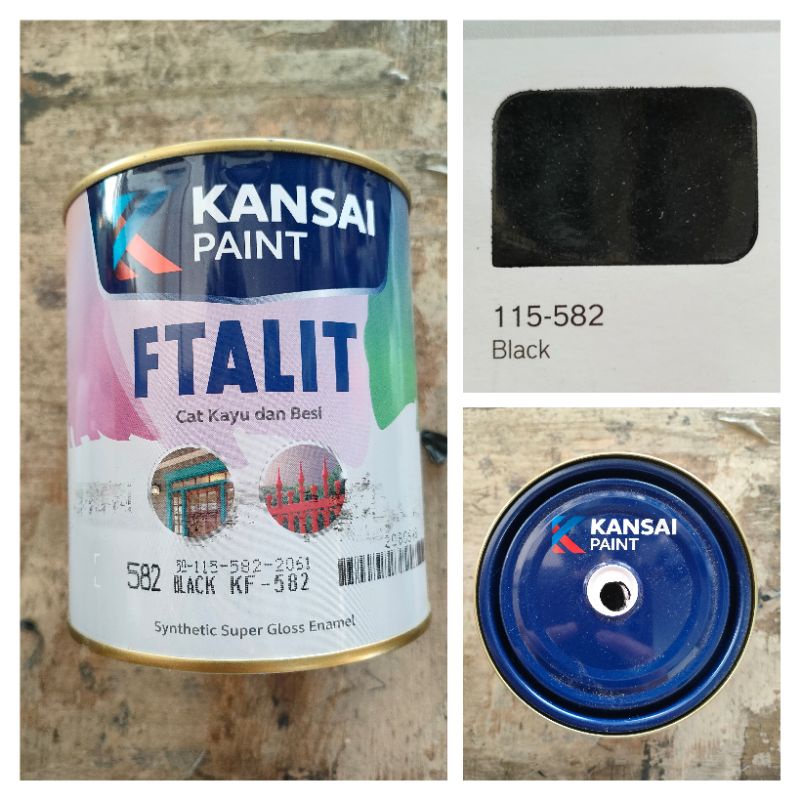 

FTALIT Black 115-582 Cat Minyak Besi Kayu Hitam 1 Kg Kansai Paint