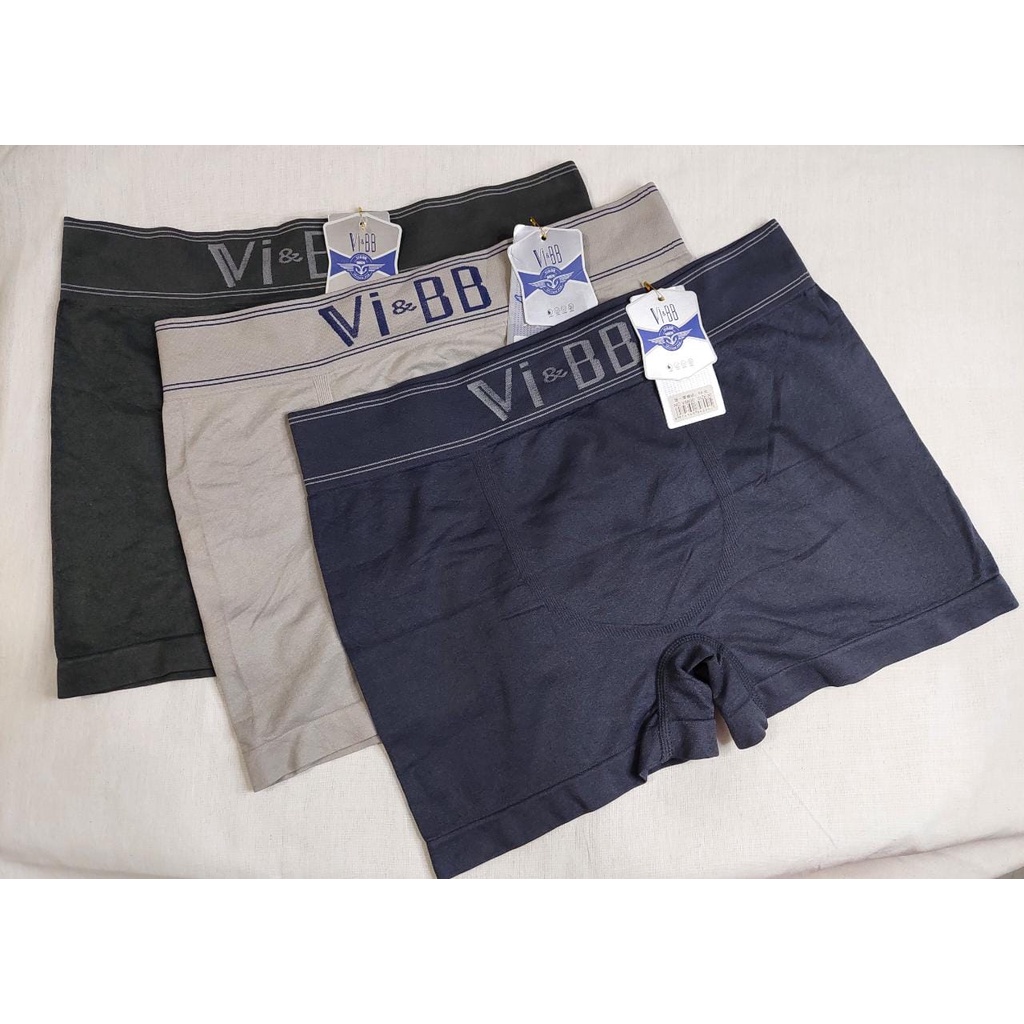 3 Pcs Celana Boxer VI BB Rajut Seamles Impor Celana Dalam Pria Boxer VI BB VBB Seamless Tanpa Jahitan